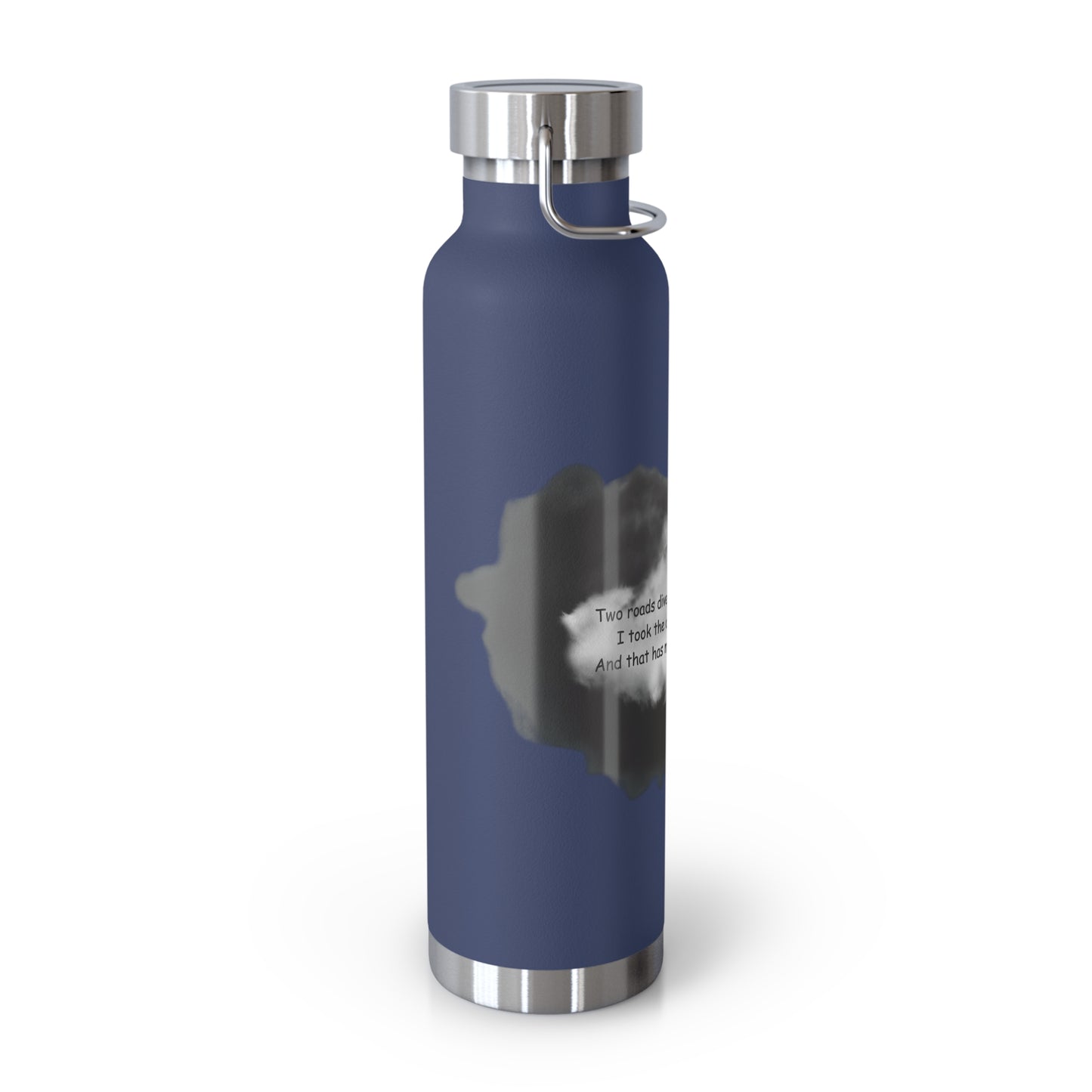 "Two Roads Diverged In The Woods...."-Copper Insulated Water Bottle – R. Frost Quote