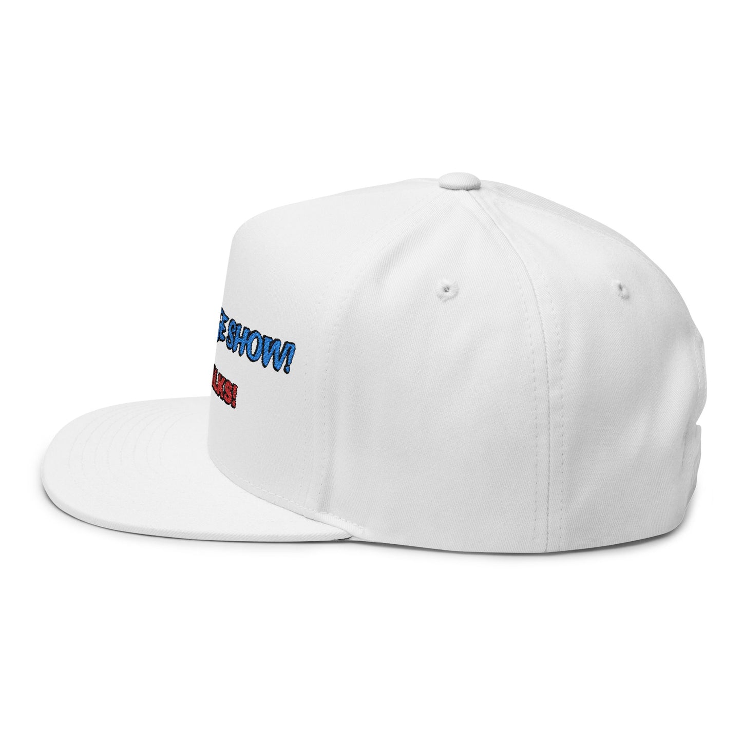 Embroidered Flat Bill Cap - The Garage Show | Snaps in back