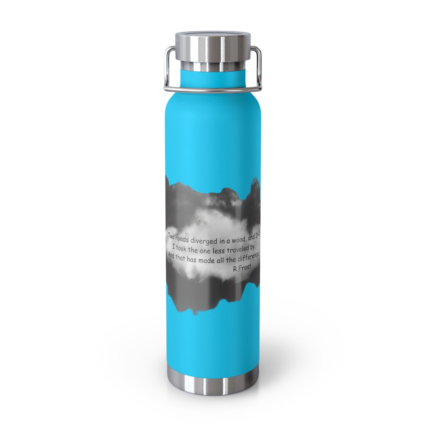"Two Roads Diverged In The Woods...."-Copper Insulated Water Bottle – R. Frost Quote