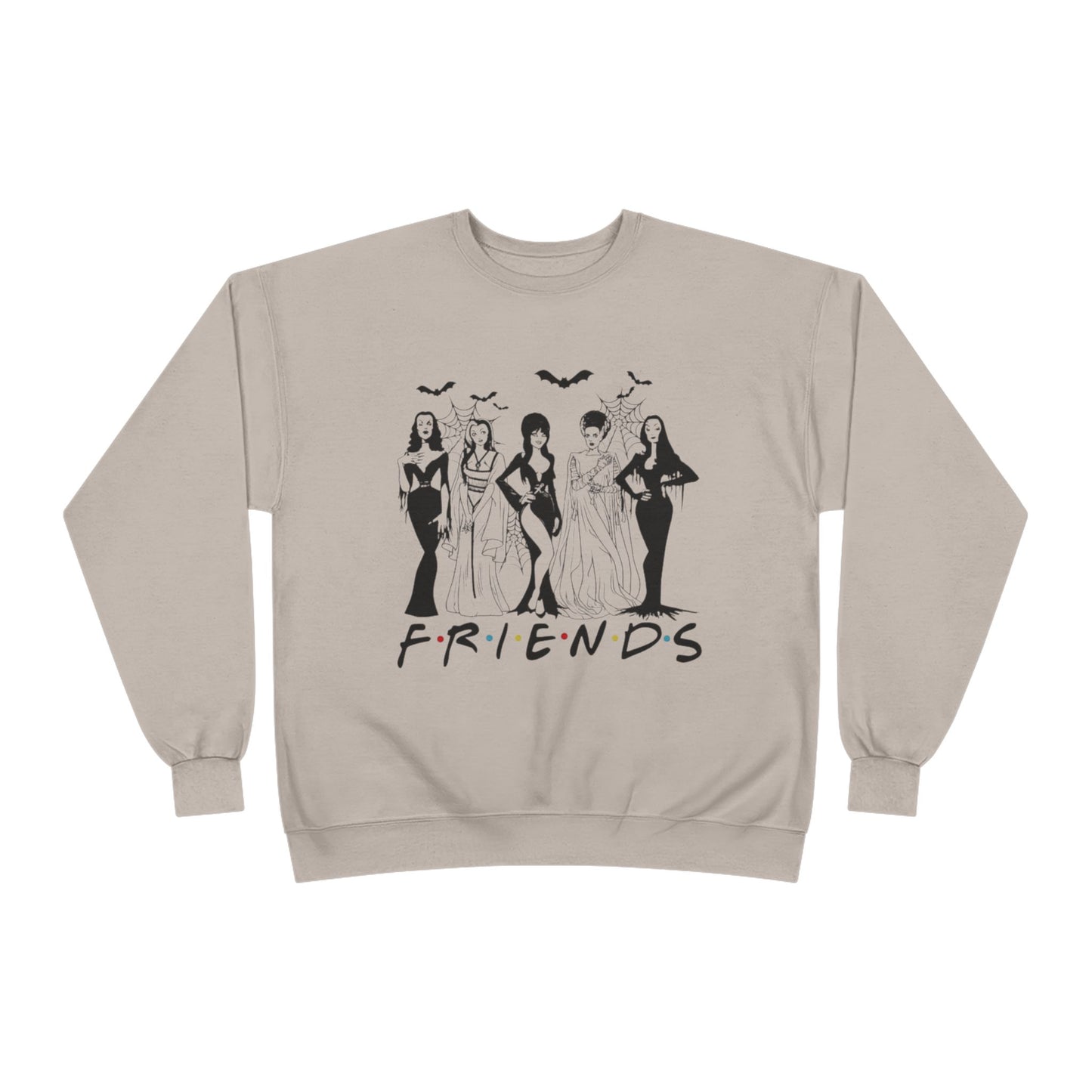 Spooky Friends Eco-Friendly Crewneck Sweatshirt – Perfect for Halloween, Cozy Vibes, Gift for Friends, Casual Wear