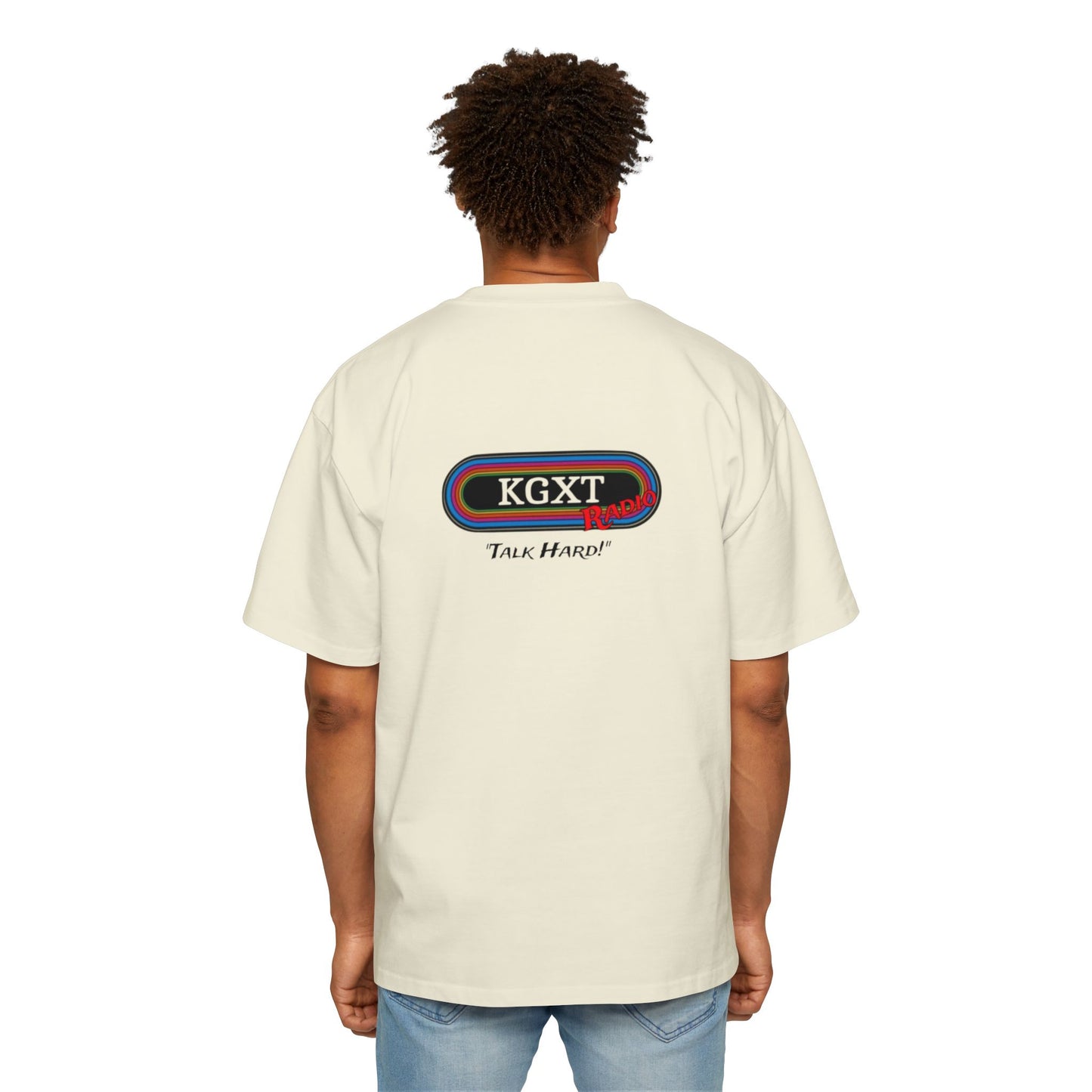 "Talk Hard" KGXT- Men's Heavy Oversized Tee -