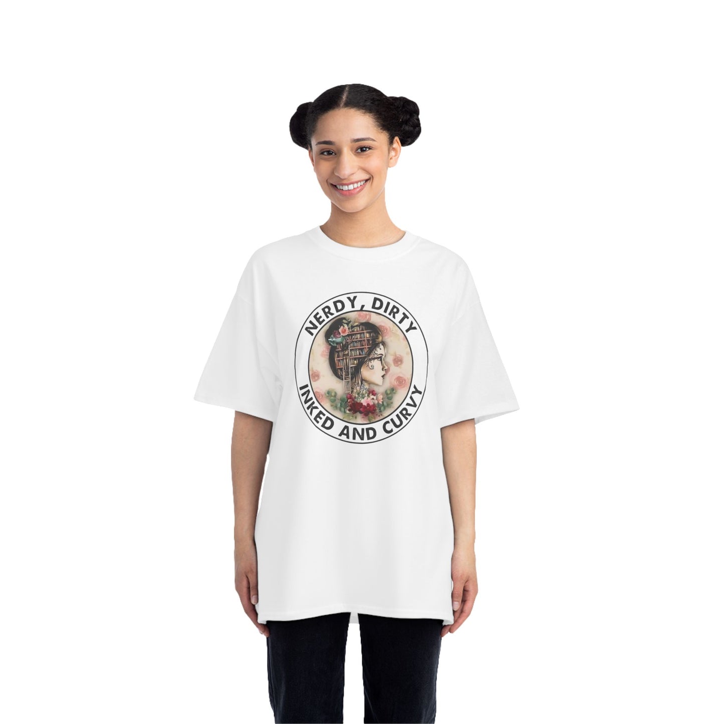 Nerdy and Curvy T-Shirt | Fun Graphic Tee, Quirky Gift, Casual Wear, Inked Style, Summer Fashion
