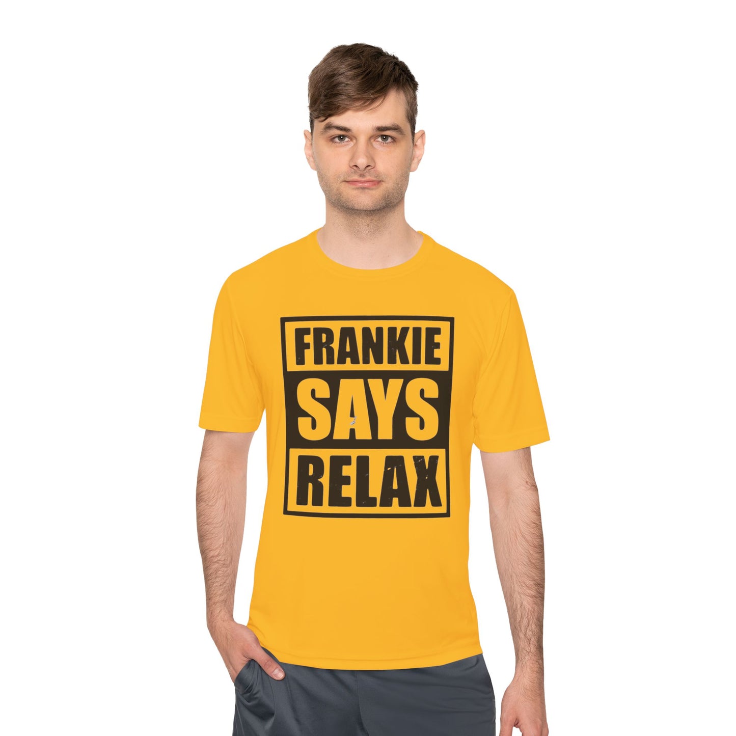 Unisex Moisture Wicking Tee - 'FRANKIE SAYS RELAX'