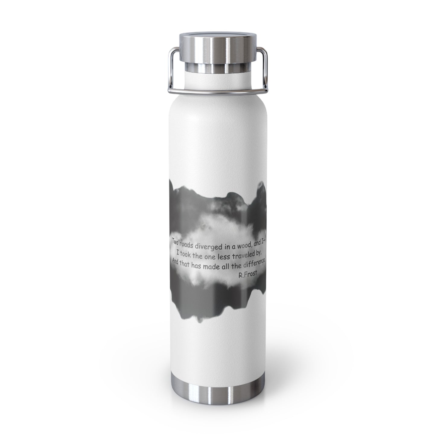 "Two Roads Diverged In The Woods...."-Copper Insulated Water Bottle – R. Frost Quote