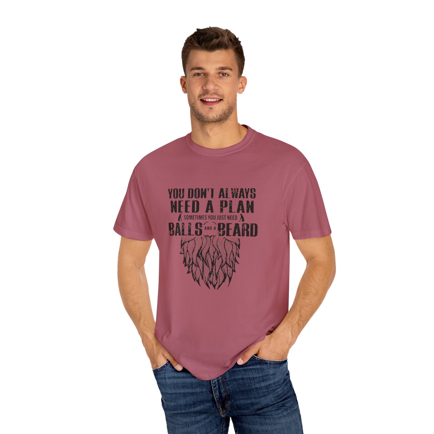 "Beard and Balls"-Unisex Garment-Dyed T-shirt
