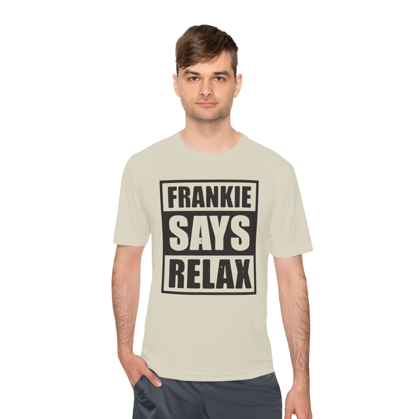 Unisex Moisture Wicking Tee - 'FRANKIE SAYS RELAX'