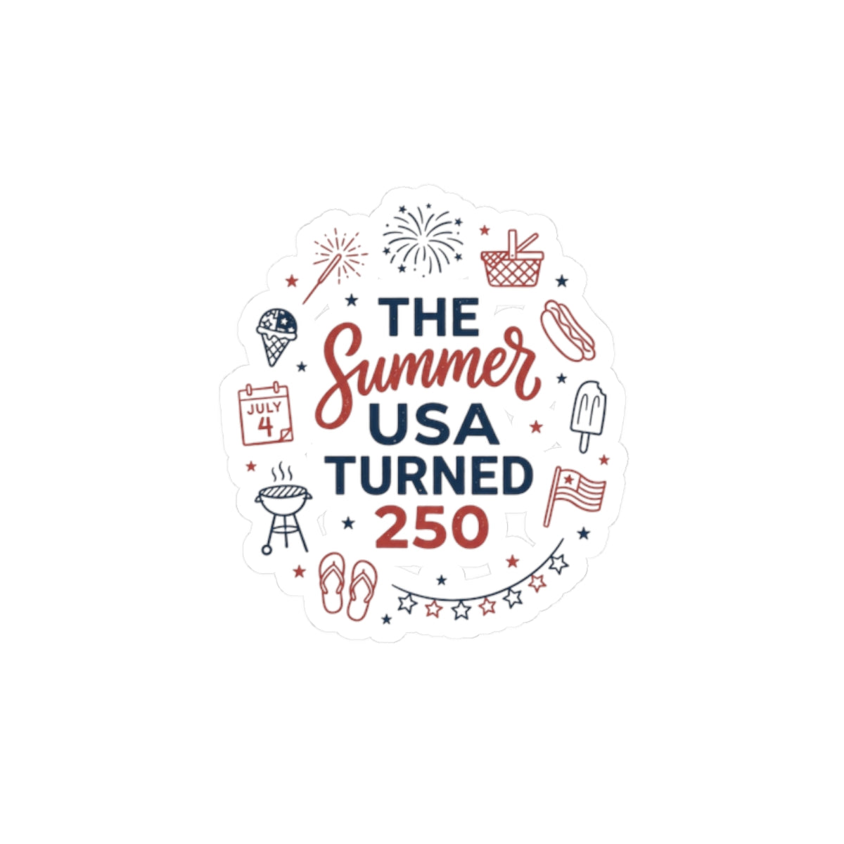 Patriotic Summer USA Sticker