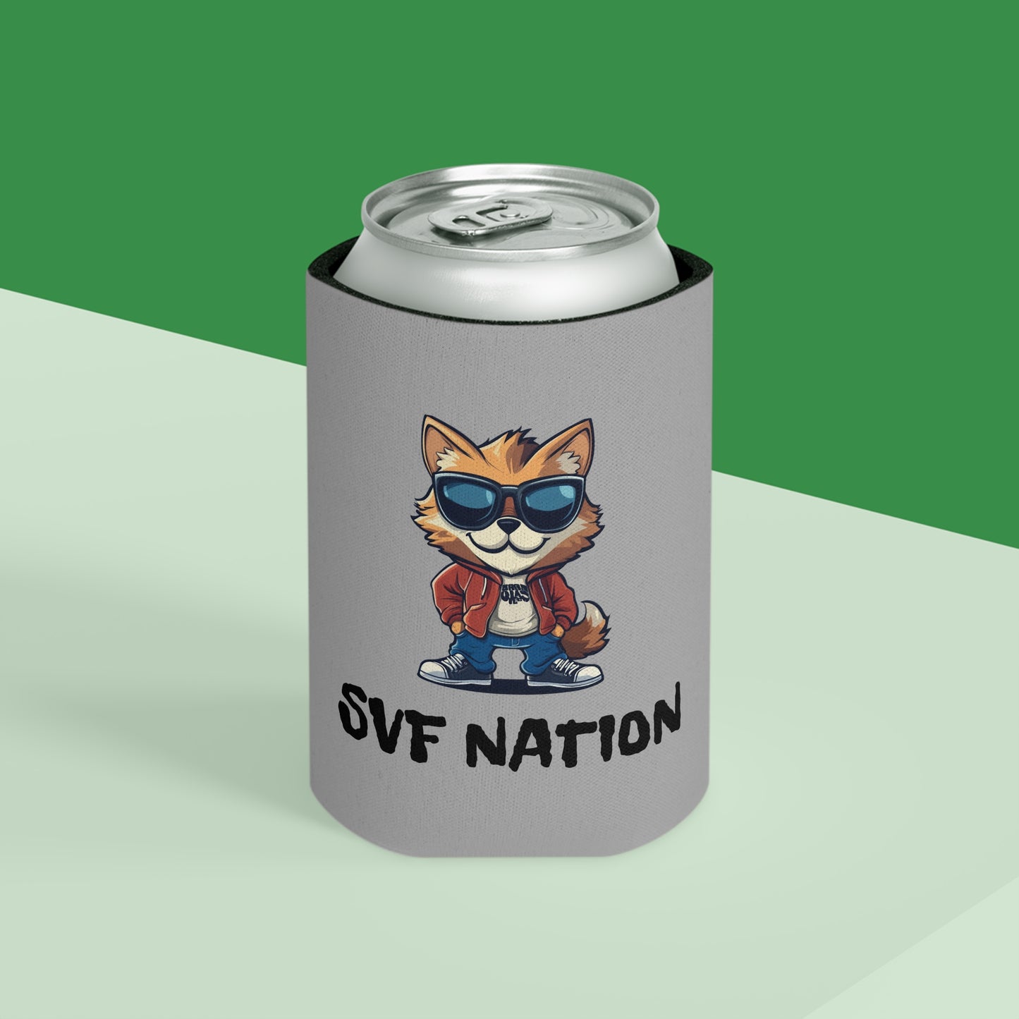 Chill Vibe Can Cooler - SVF Nation Koozie, Party Essential, Gift for Beer Lovers, Summer BBQ Accessory, Fun Beverage Holder