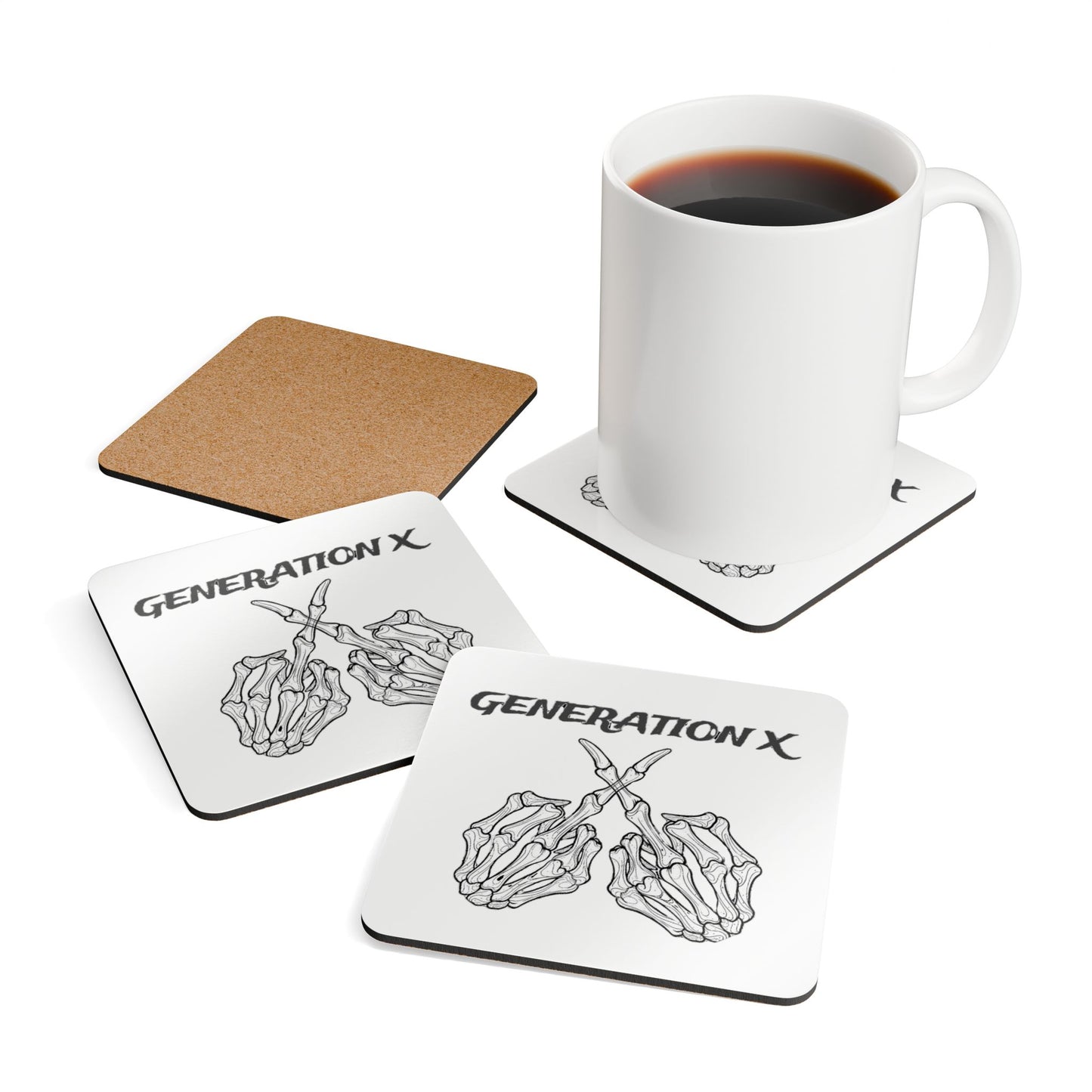 GXT Bones-Corkwood Coaster (Set of 4)