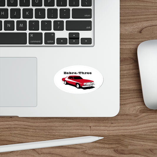 Zebra-Three Die-Cut Stickers | Retro Car Design for Enthusiasts