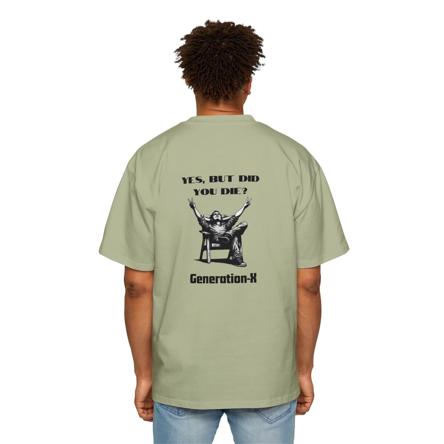 Men's Heavy Oversized Tee - Generation X Graphic T-Shirt with Fun Quote