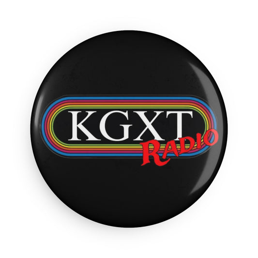 KGXT Radio Button Magnet - Collector's Item, Retro Style, Colorful Refrigerator Magnet