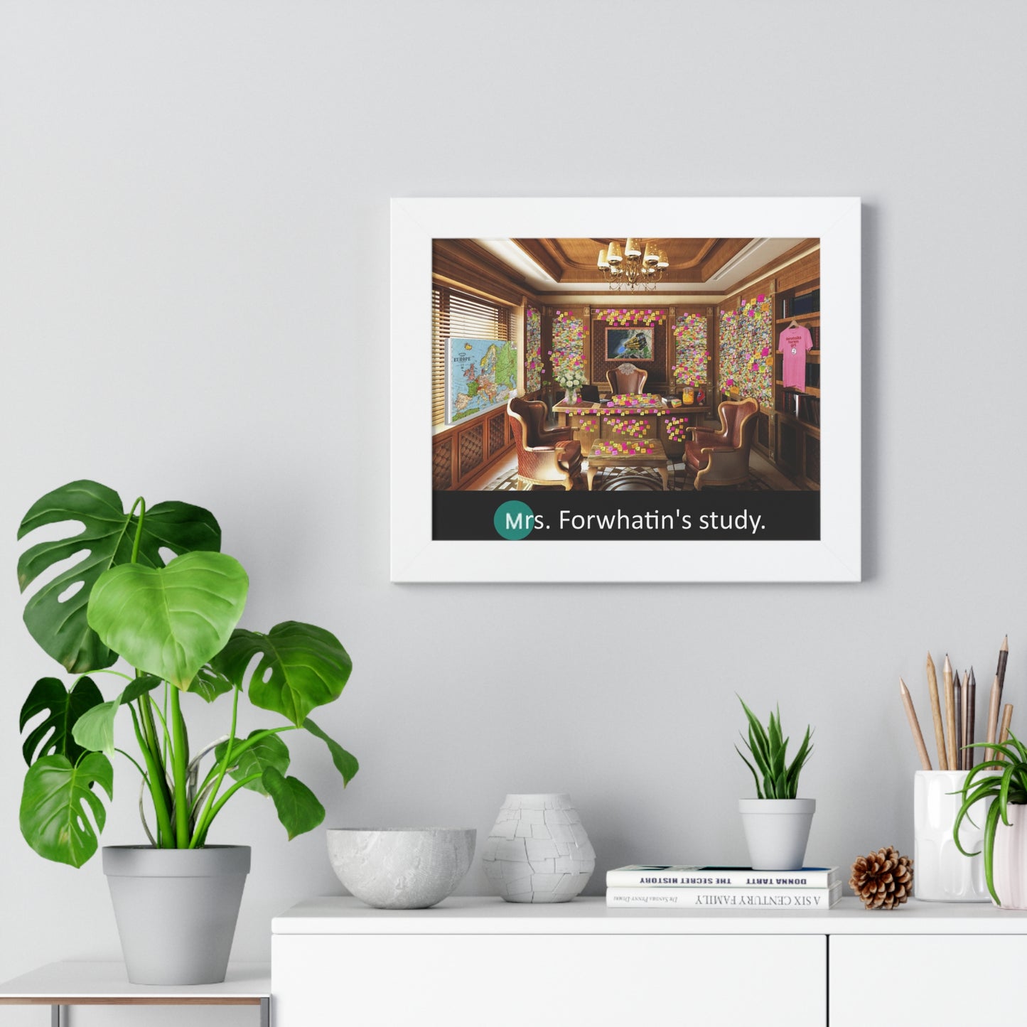 Mrs. Forwhatin's Study Framed Horizontal Poster - A very famous picture from the GXT halls