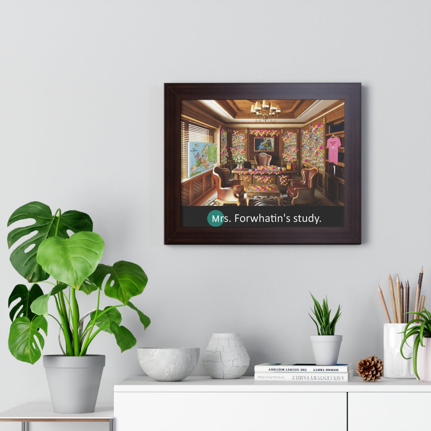 Mrs. Forwhatin's Study Framed Horizontal Poster - A very famous picture from the GXT halls