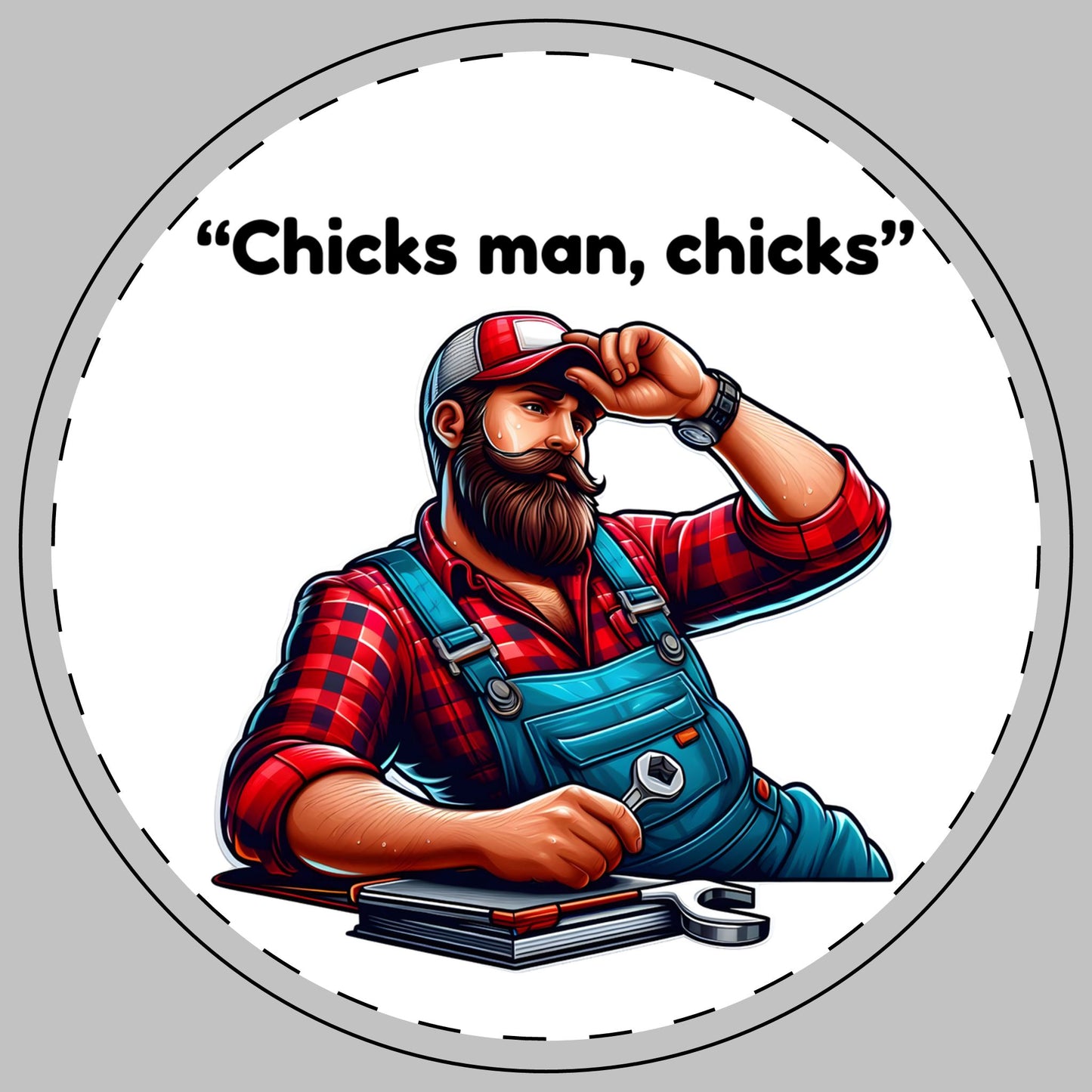 'Chicks Man, Chicks'- Ceramic Coaster - Rustic Barware for Beer Lovers