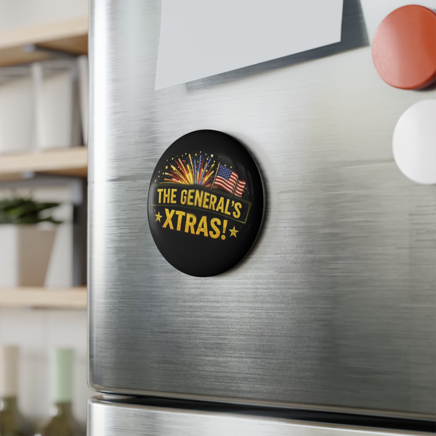 The General's Xtras! Round Fridge Magnet