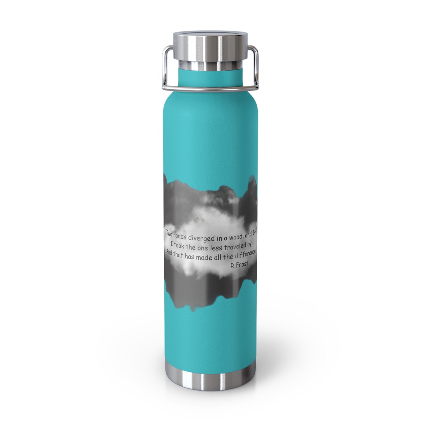 "Two Roads Diverged In The Woods...."-Copper Insulated Water Bottle – R. Frost Quote