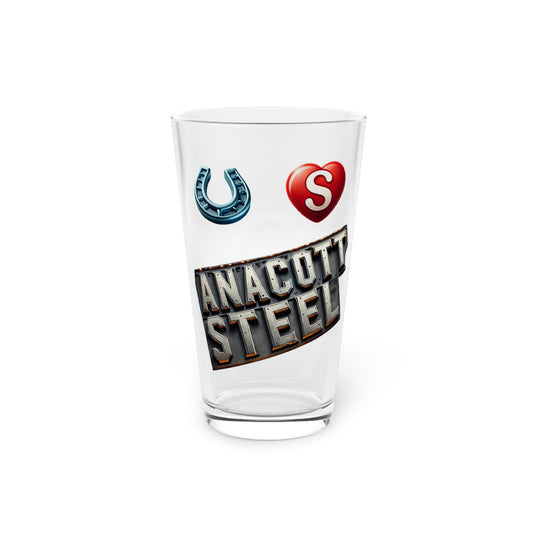 "Blue Horseshoe Loves Anacott Steel - Wall Street quote Beer Glass