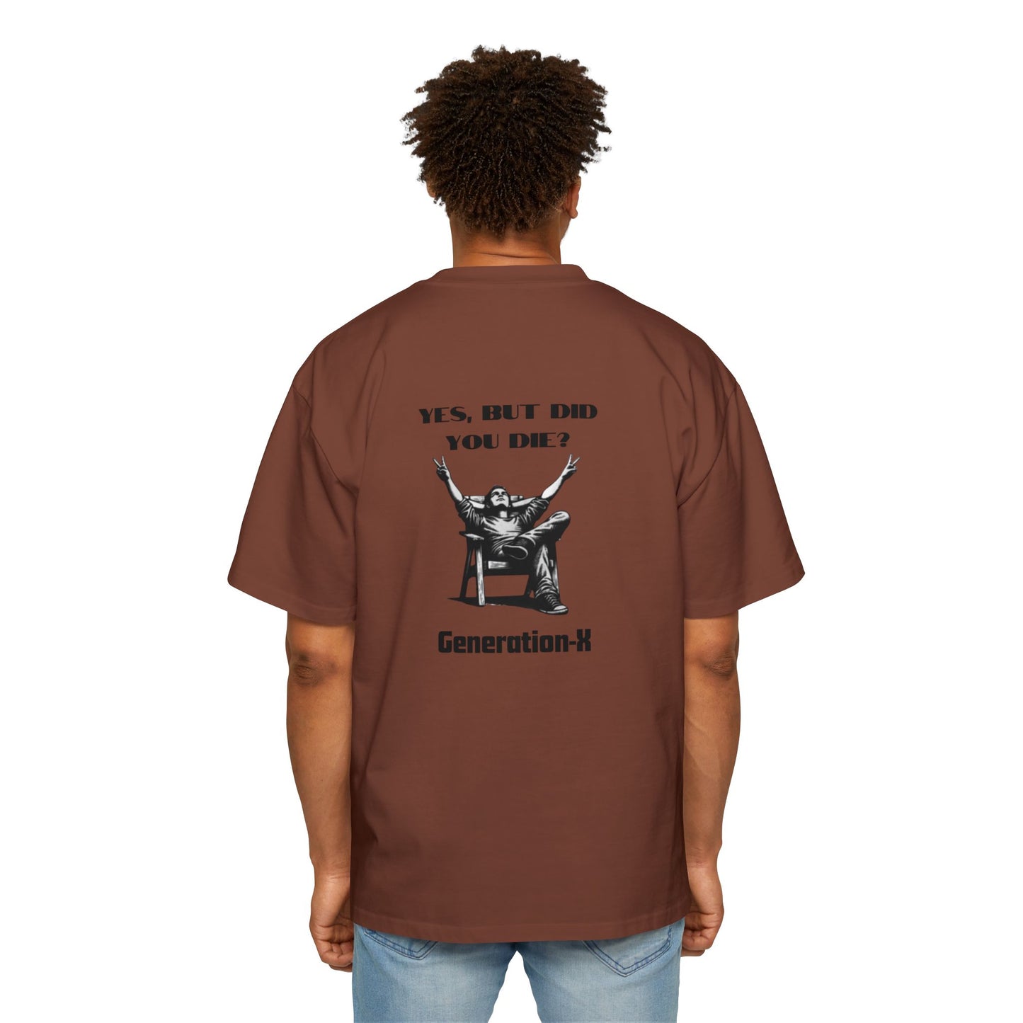 Men's Heavy Oversized Tee - Generation X Graphic T-Shirt with Fun Quote