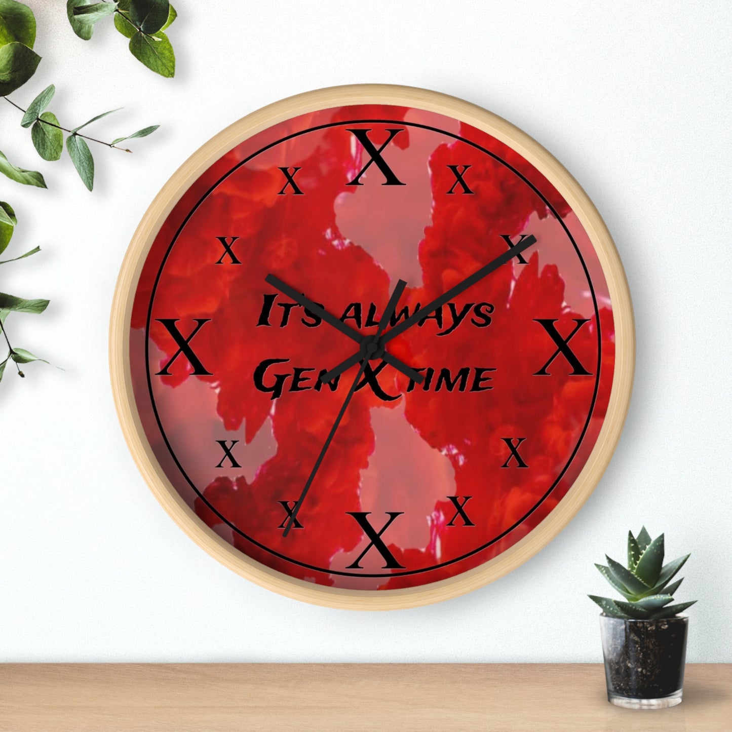 It's Always Gen X Time Wall Clock –(Red)