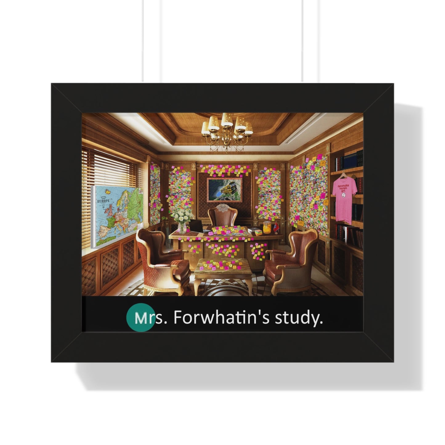 Mrs. Forwhatin's Study Framed Horizontal Poster - A very famous picture from the GXT halls