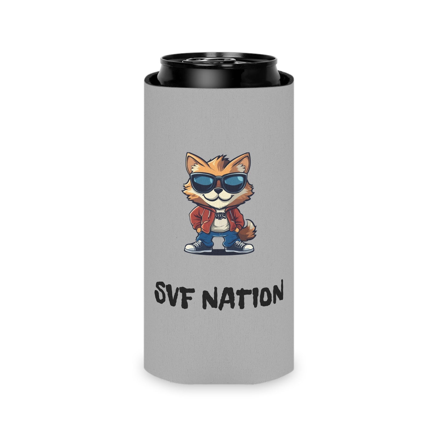 Chill Vibe Can Cooler - SVF Nation Koozie, Party Essential, Gift for Beer Lovers, Summer BBQ Accessory, Fun Beverage Holder