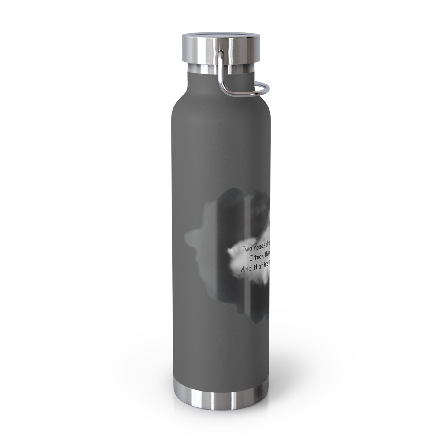 "Two Roads Diverged In The Woods...."-Copper Insulated Water Bottle – R. Frost Quote