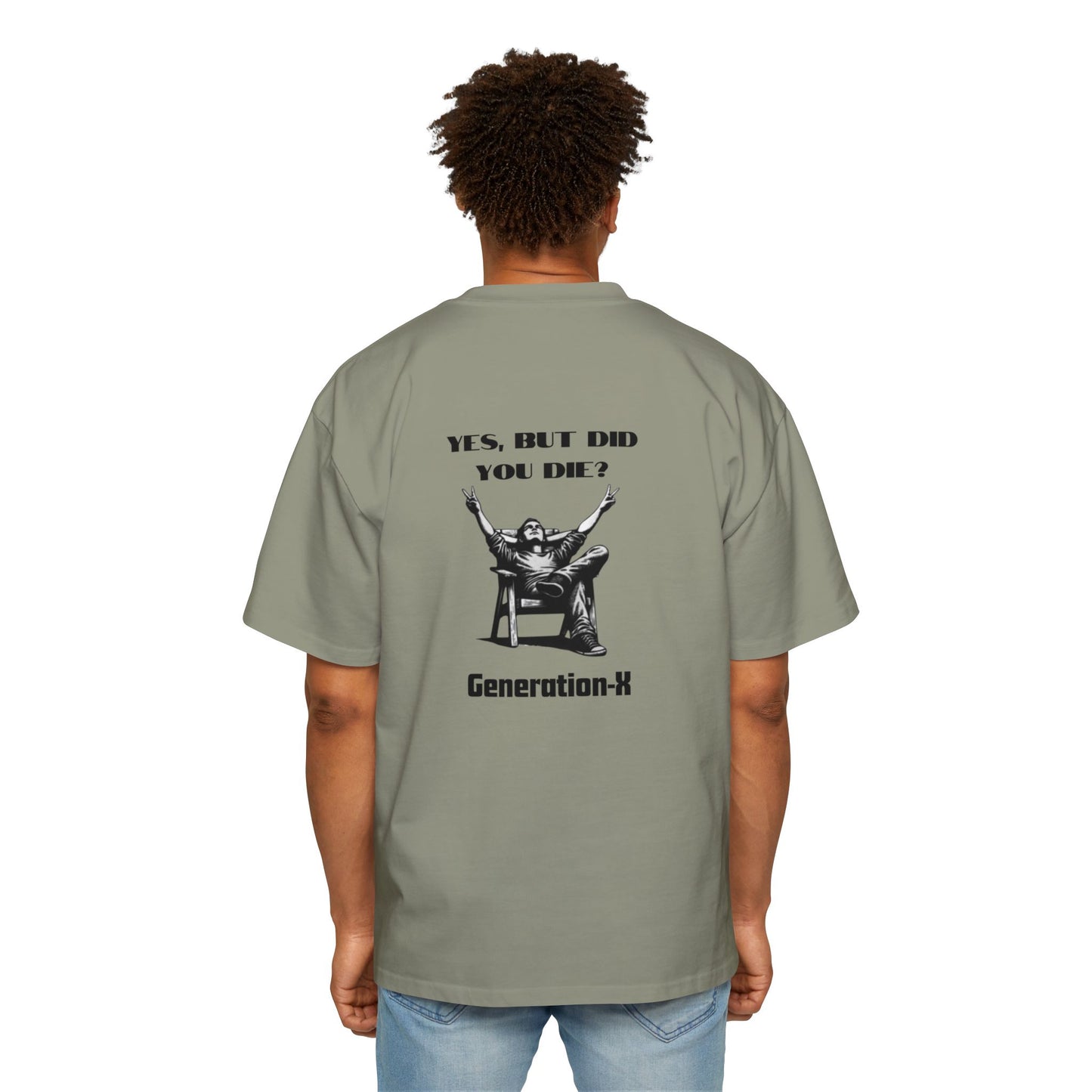 Men's Heavy Oversized Tee - Generation X Graphic T-Shirt with Fun Quote