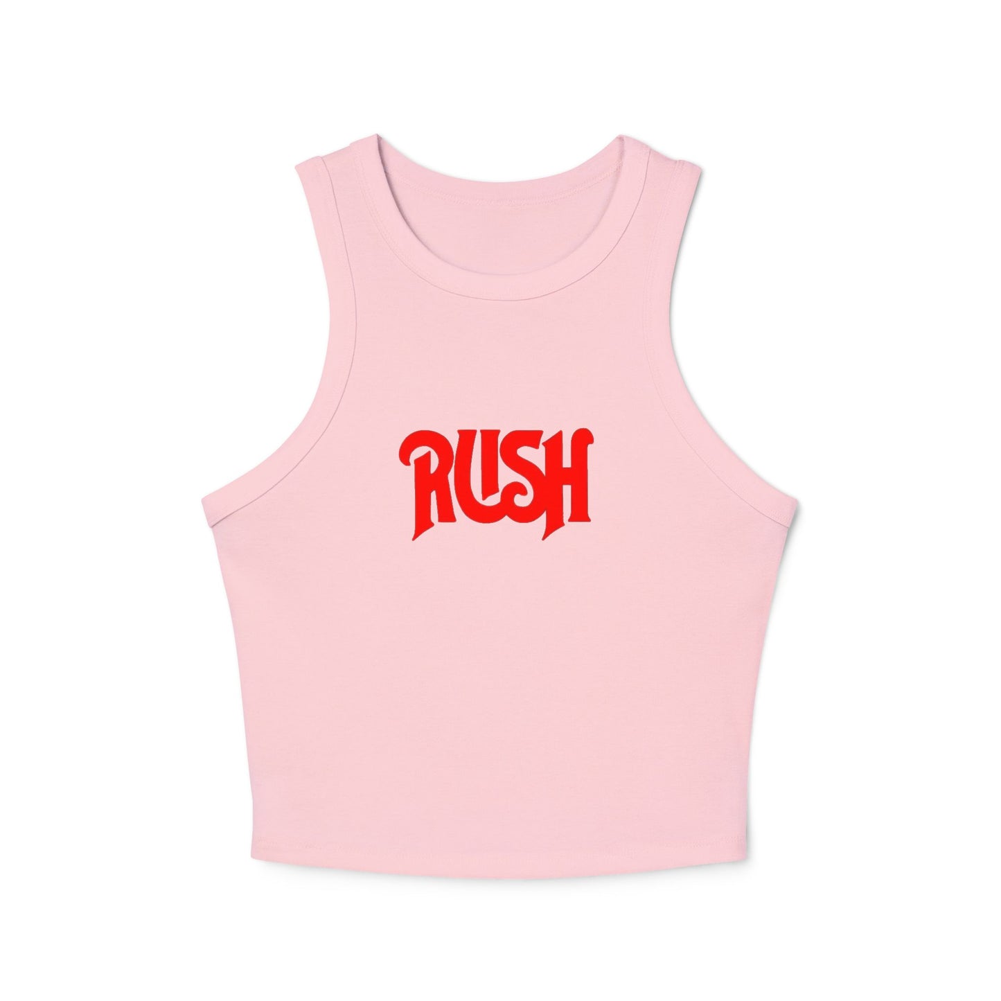 RUSH Women’s Micro Rib Racer Tank Top - Bold Black Fitness Apparel