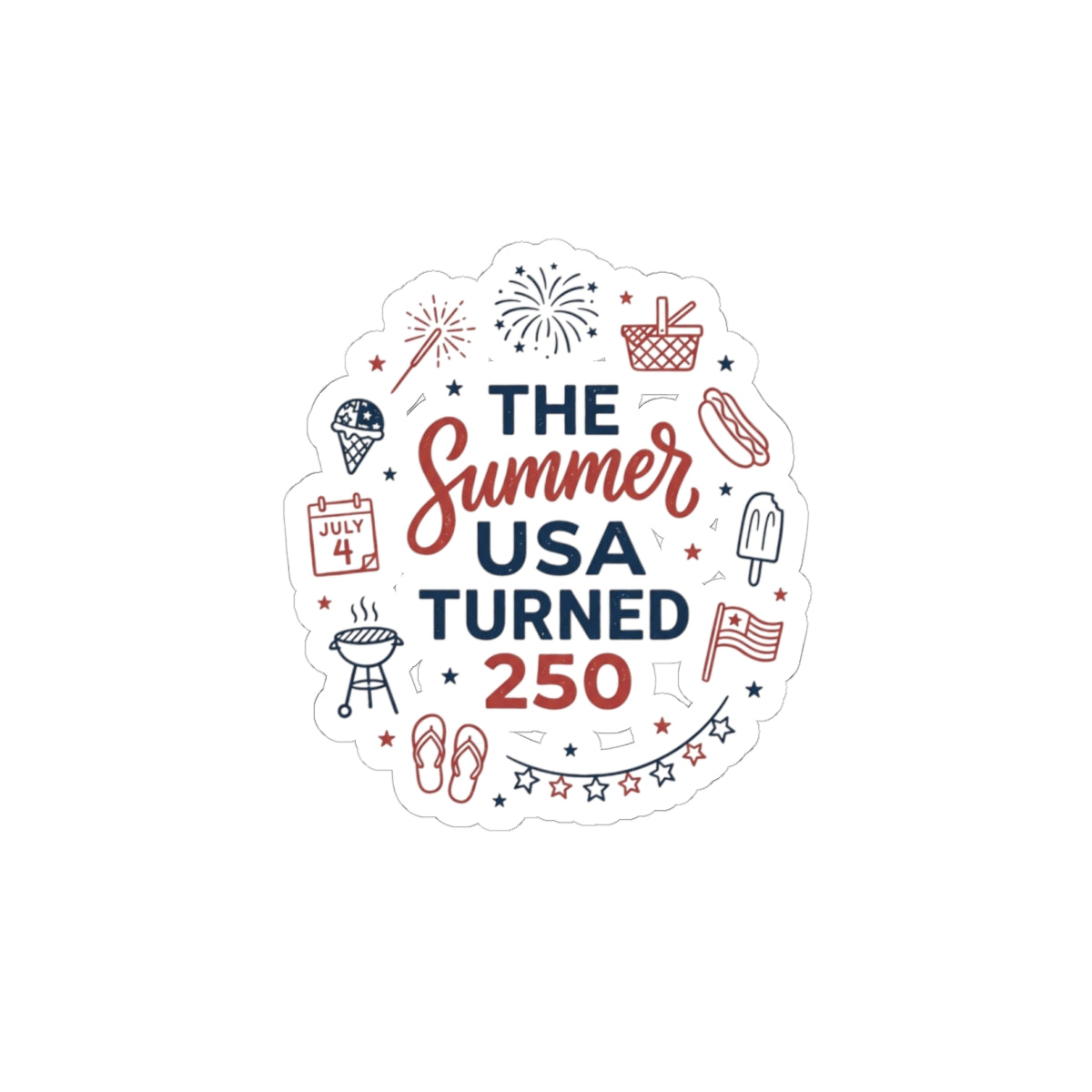 Patriotic Summer USA Sticker