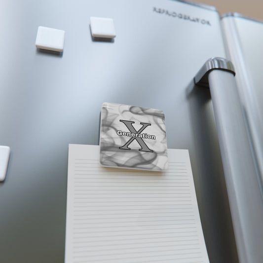 Generation X Square Porcelain Magnet - Stylish Decor for Nostalgic Souls