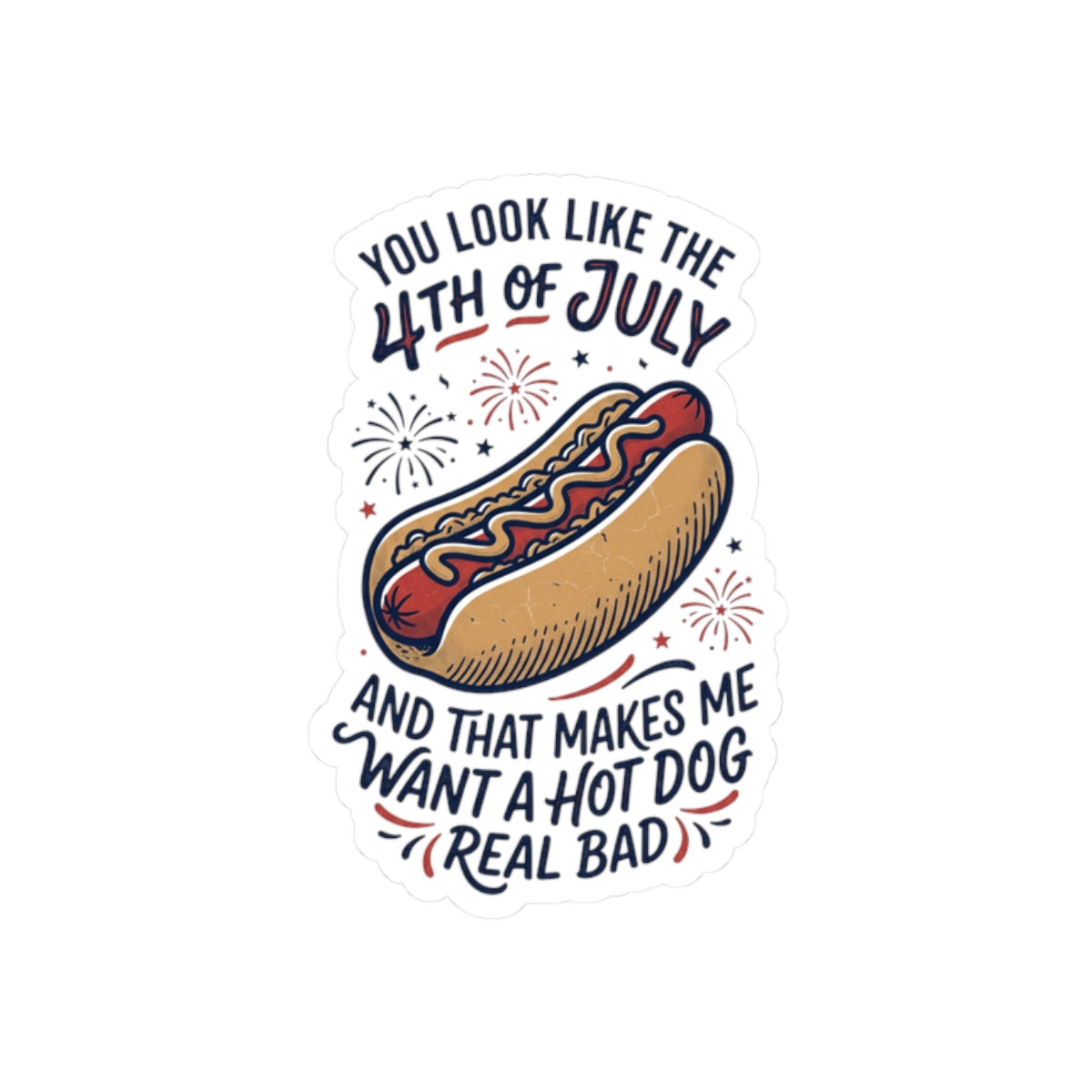 4th of July Hot Dog Sticker