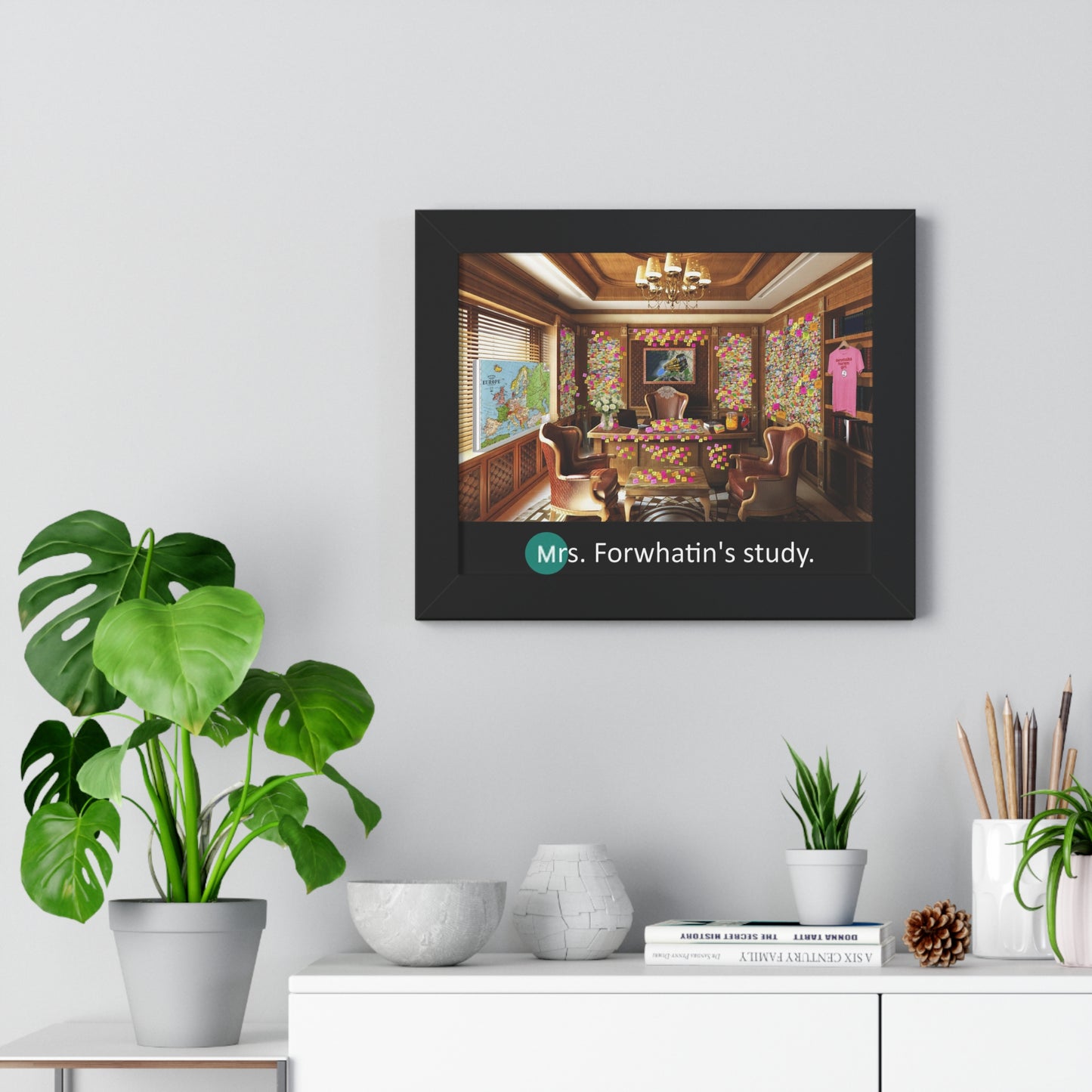 Mrs. Forwhatin's Study Framed Horizontal Poster - A very famous picture from the GXT halls