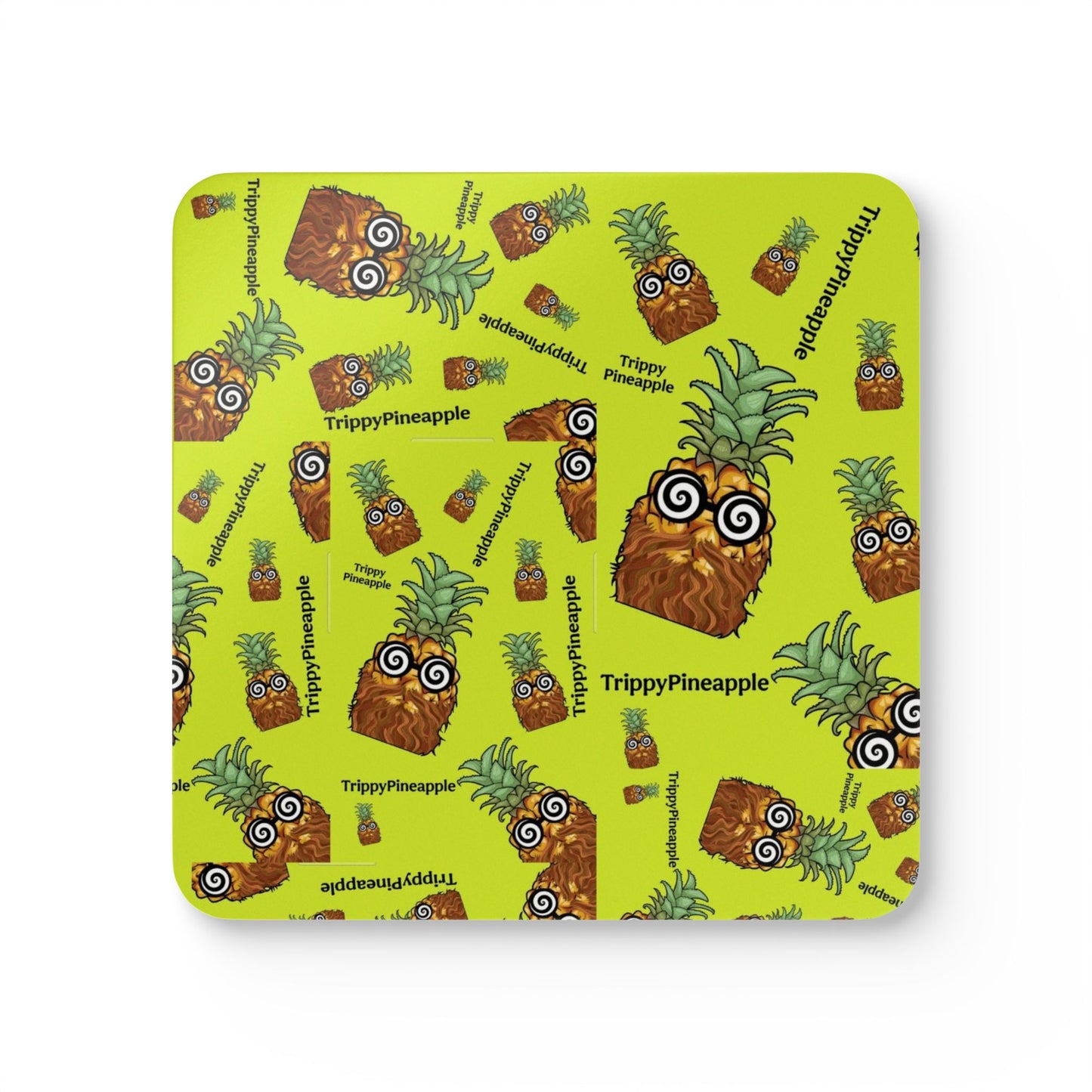Trippy Pineapple Cork Coaster Set - (set of four)