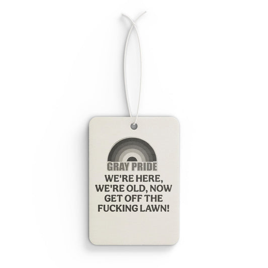 Gray Pride Car Air Freshener | Humorous Auto Gift, Unique Car Decor, Novelty Air Freshener