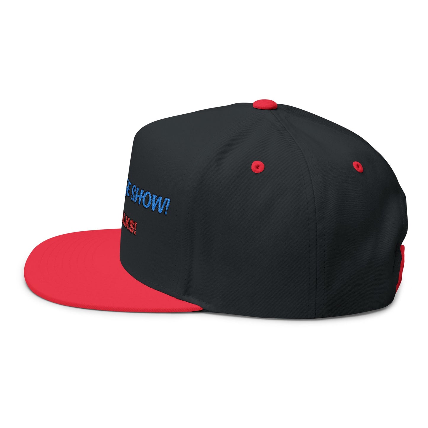 Embroidered Flat Bill Cap - The Garage Show | Snaps in back