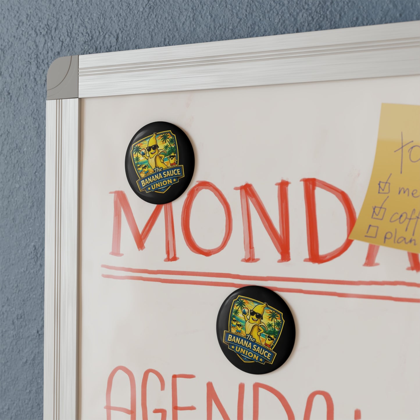 Banana Sauce Union Round Fridge Magnet