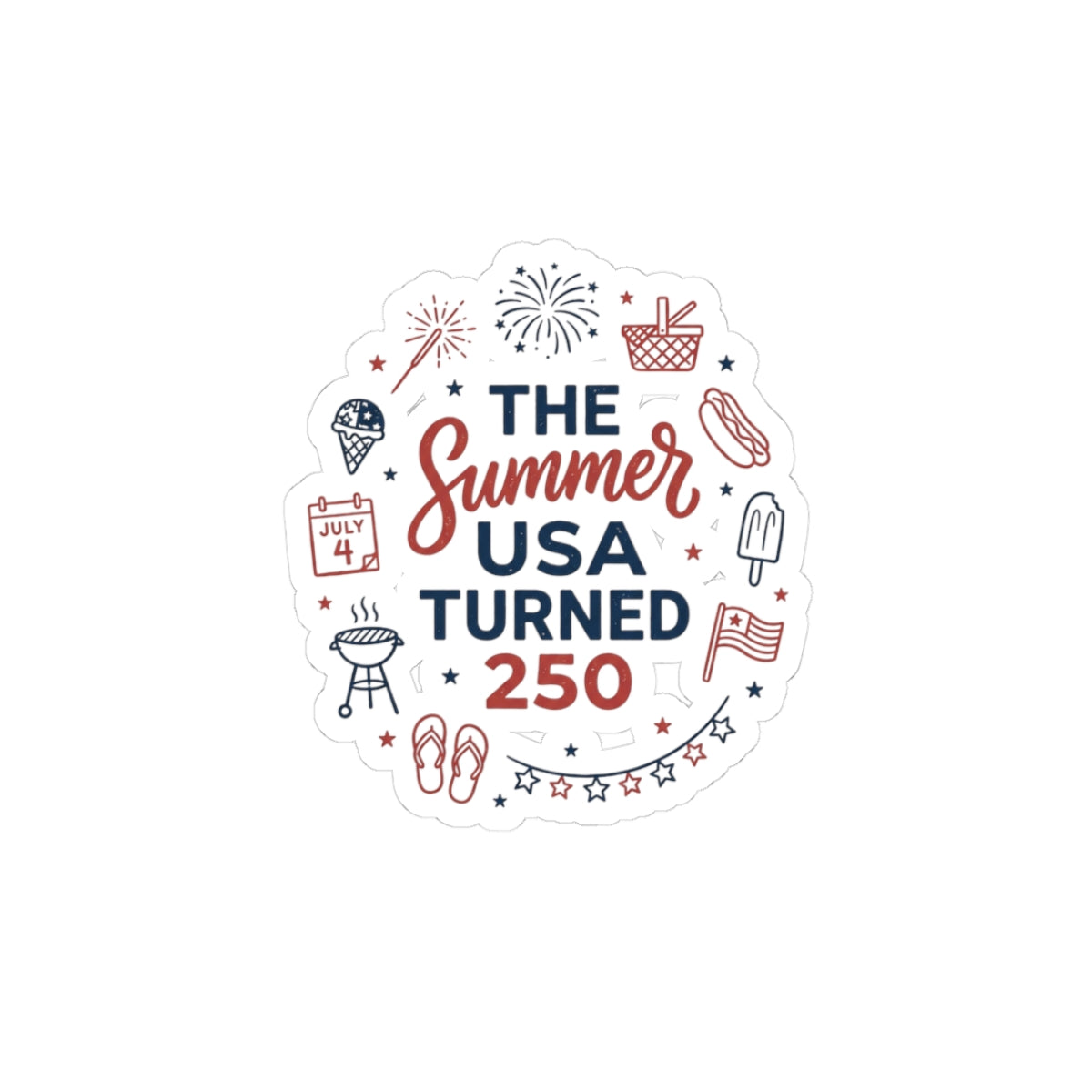 Patriotic Summer USA Sticker