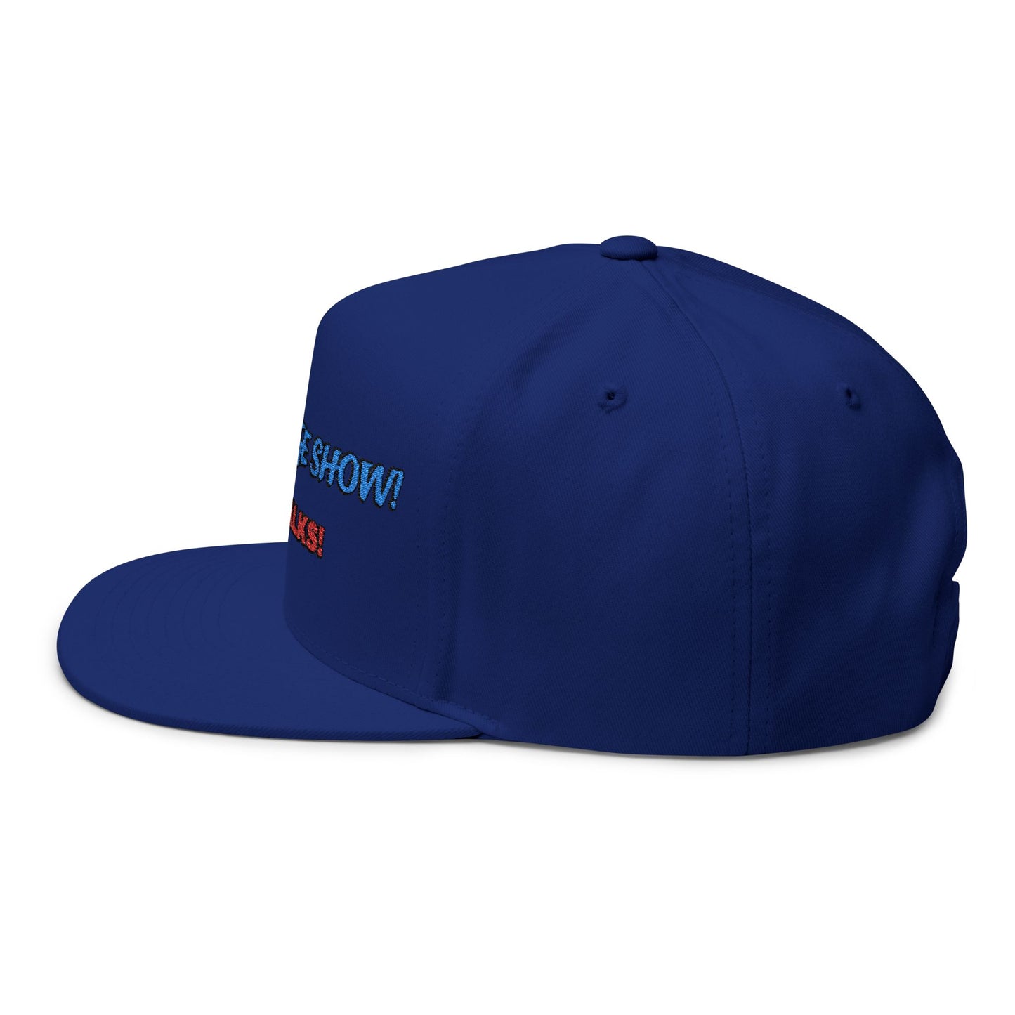 Embroidered Flat Bill Cap - The Garage Show | Snaps in back